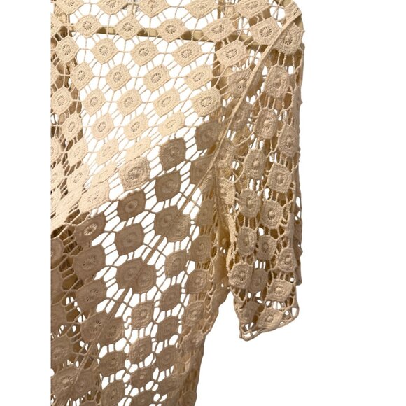 Rebellion Boho Crochet Lace Kimono Cardigan With Fringe  Size L - Picture 10 of 12